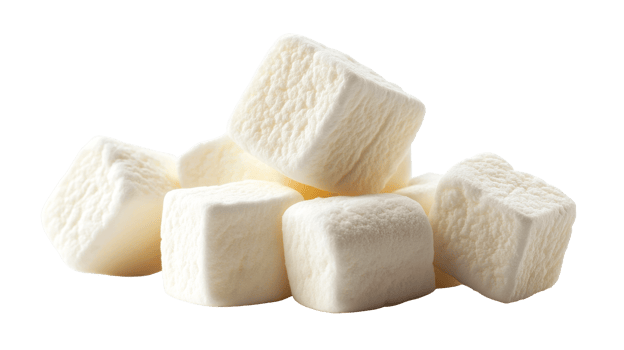 Heap of sweet marshmallows, cut out transparent png