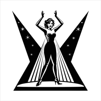 glamorous red carpet jazz pose vector