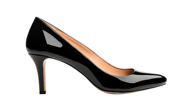 Patent leather classic pump, cut out transparent png
