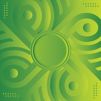 Gradient green abstract background with circles vector