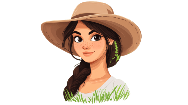 Smiling girl with hat, cut out transparent png