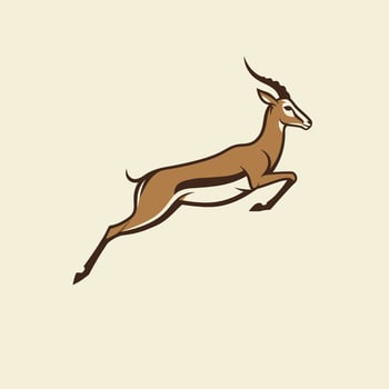 Running gazelle logo design vector