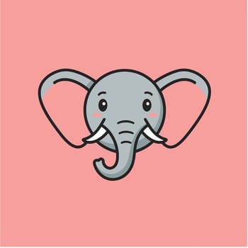 Elephant head logo design vector