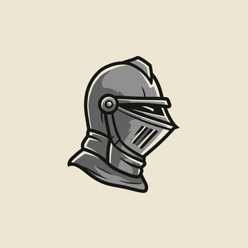 Knight helmet logo design vector