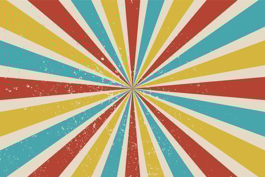 Vintage Colorful Grunge Retro Circus Rays Background vector