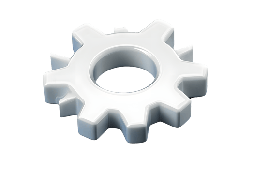 3D Rendered Gear Icon on Black Background Mechanical Technology and Engineering Symbol png