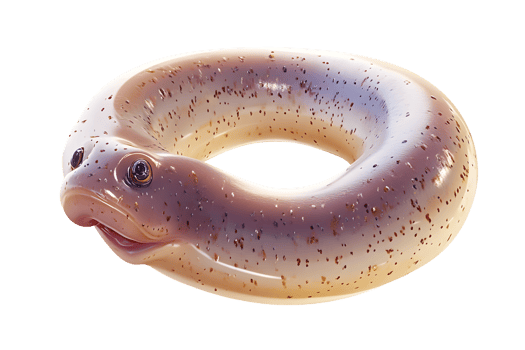 A coiled creature with a glossy spotted texture and expressive eyes ideal for fantasy or natu png