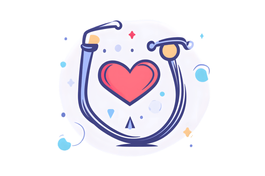 A stethoscope with a heart symbol representing healthcare and medical care png