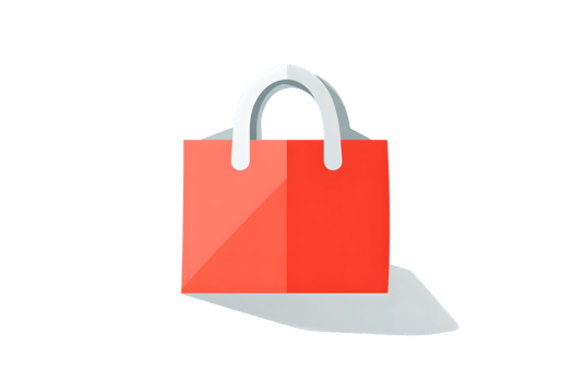 A vibrant shopping bag icon with a sleek design perfect for ecommerce and retail themes png