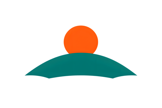 Abstract Sunset Over Horizon Minimalist Design with Teal and Orange Shapes for Creative Projec png