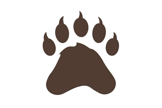 Animal Paw Print Silhouette in Brown Color Illustration for Nature and Wildlife Themes png