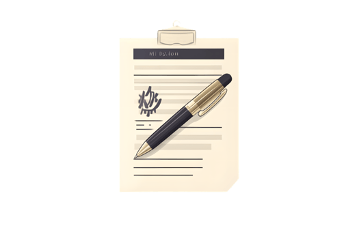Clipboard with Document and Pen Ideal for Business Office and Writing Themes png