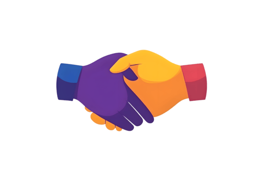 Colorful Handshake Illustration for Business Collaboration and Partnership png