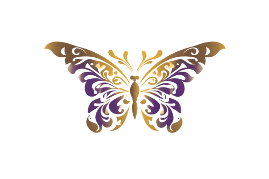 Elegant Butterfly Design with Intricate Patterns and Gradient Colors for Decorative Artwork png