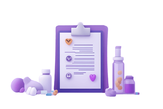 Healthcare Clipboard with Medical Supplies and Documentation png