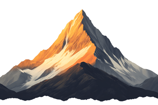 Majestic Mountain Peak Illuminated by Golden Light SnowCapped Summit Natures Grandeur Land png