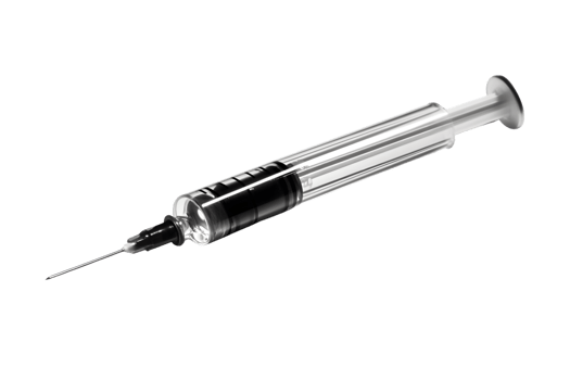 Medical Syringe on Black Background Clear Detailed Image for Healthcare and Medical Purposes png