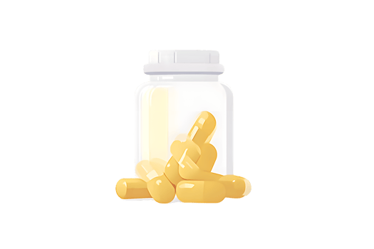 Medication Bottle with Capsules Health Wellness and Medical Supplies Visual png