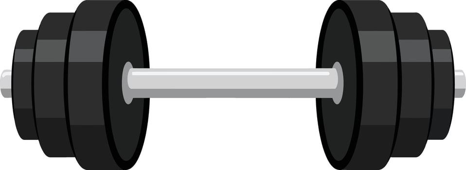 Dumbbell fitness equipment for strength training and muscle building illustration vector