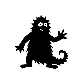 Black silhouette monster silhouette vector