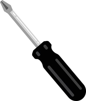 Phillips screwdriver tool with black handle illustration for construction and repair work use vector