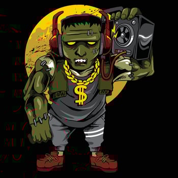 frankenstein love music mascot vector
