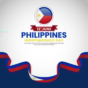 Philippines independence day square banner background vector