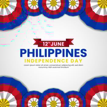 Philippines Independence Day Celebration Illustration. Template for Poster, Banner, Advertising, Greeting Card or Print Design vector