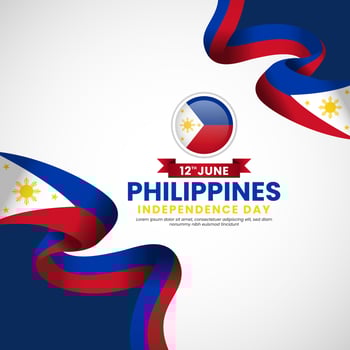 Philippines independence day square banner for national celebration vector