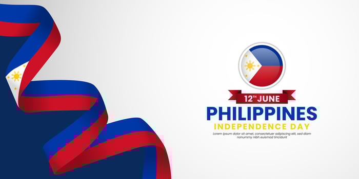 Philippines independence day greeting card, banner with template text illustration vector