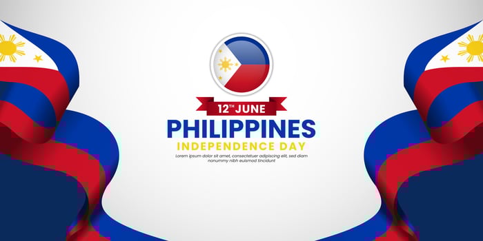 Philippines independence day banner with template text illustration vector