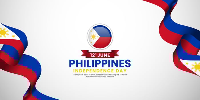 Philippines independence day greeting card with template text illustration vector