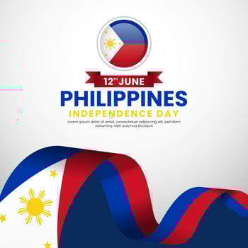 Philippines independence day square background for national celebration vector