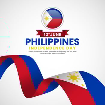 Philippines independence day banner background for national celebration vector