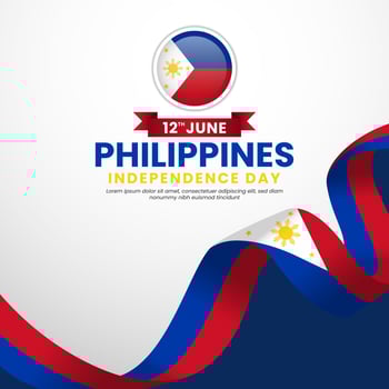 Philippines independence day square banner background for national celebration vector