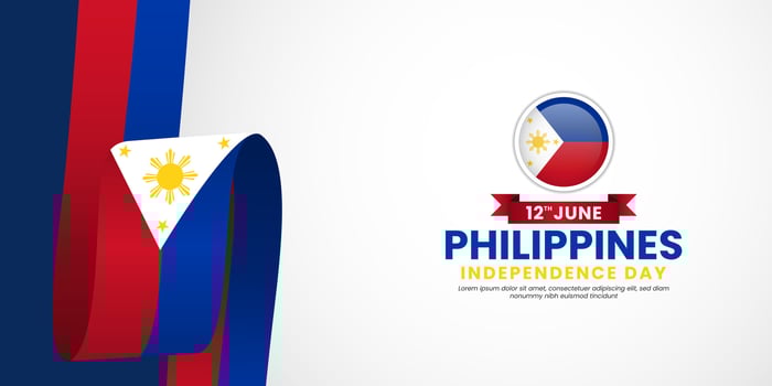 Philippines independence day with Realistic Waving flag Illustration vector