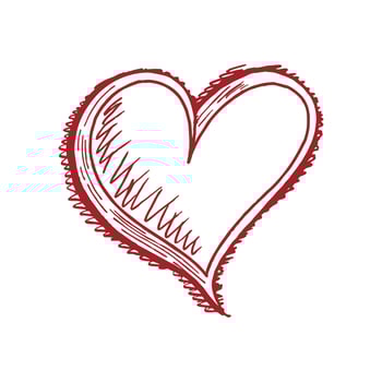 Hand-drawn Red Heart Sketch for Valentine's Day vector