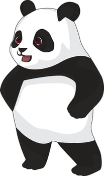 Cute Cartoon Panda Walking Animal vector