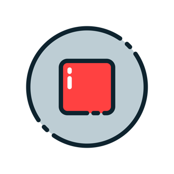 Design Illustration graphic of stop button icon with colored outline style. Suitable for UI, mobile design, web design, etc. Transparent background. png