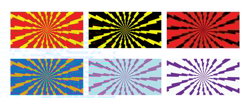 Abstract cartoon comic background with lightning burst radiating. vector