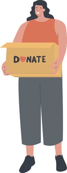 Character People of Volunteers Help with Donation vector