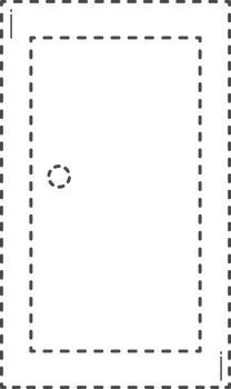 Dotted line of home furniture. Door. png