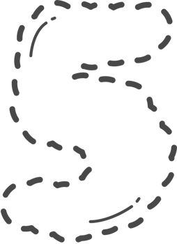 Dotted cute number tracing. Number 5. png