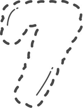 Dotted cute number tracing. Number 7. png
