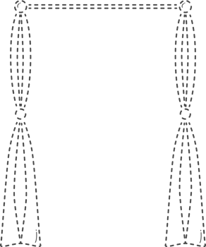 Dotted line of home furniture. Curtain. png