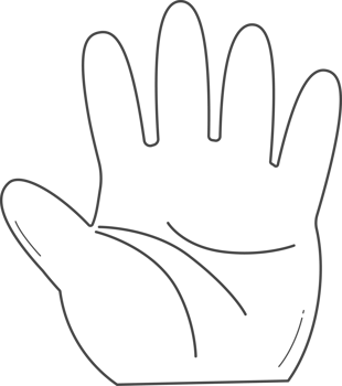Doodle hand for coloring. png