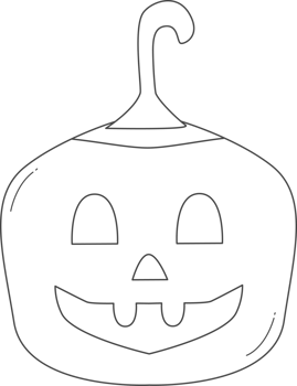 Jack o lantern pumpkin illustration for coloring. png