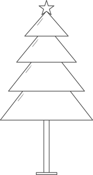 Christmas tree illustration for coloring. png