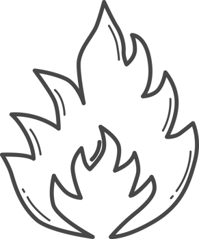 Flame illustration for coloring. png
