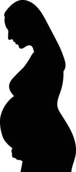 Silhouette of Pregnant Lady. vector